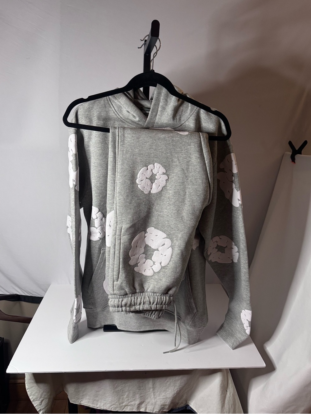 Denim Tear Gray Hoodie and Sweatpants Set